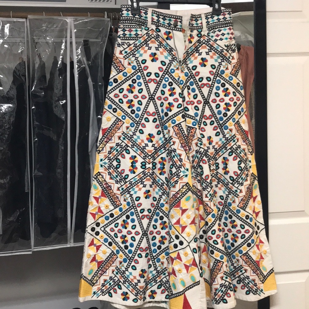 Embroidered Wide Leg Trousers , New in tag size XS